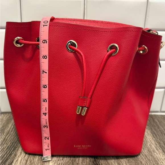 Kate Spade Red Leather Bucket Bag - Picture 7 of 8